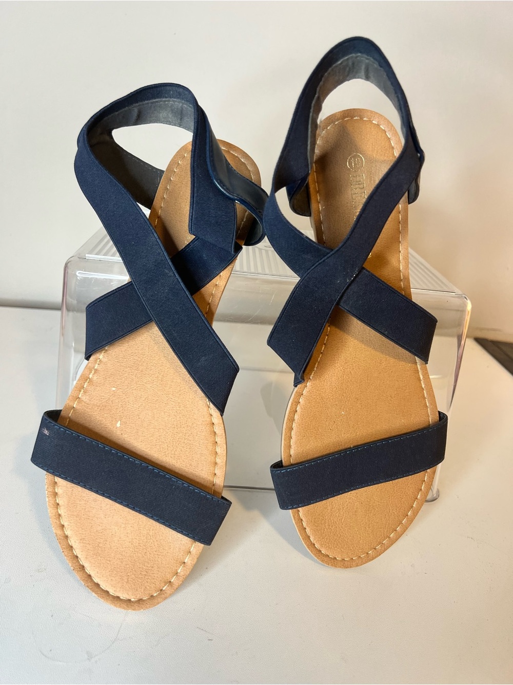 Dream Pairs Navy Crisscross Slingback Sandals